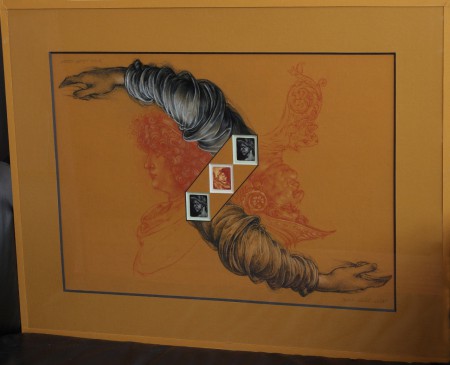 K Leonardovi /suchý pastel+mezzotinta, 69x49cm